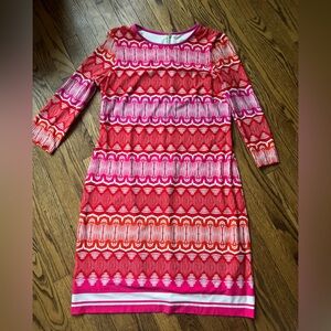 Eliza J Vibrant Pink & Red Patterned Bodycon Dress